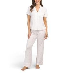 Marshalls - 2Pc Modal Bow And Stripes Short Sleeve Top And Pants Pajama Set For - Lyst