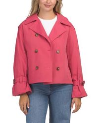 Marshalls - Cropped Double Breasted Trench Coat With Flare Sleeves For - Lyst