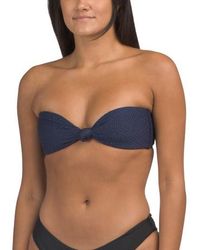 Marshalls - Shimmer Texture Knot Bandeau Bikini Swim Top For - Lyst