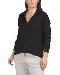 Marshalls - Johnny Collar Raglan Long Sleeve Pullover Top For - Lyst