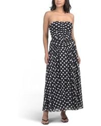 Marshalls - Strapless Polka Dot Ruched Midi Dress For - Lyst