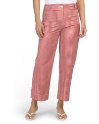 Marshalls - Printed Linen Blend Straight Leg Pants With Patch Pockets For - Lyst