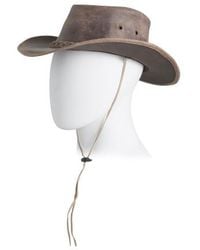 Marshalls - Leather Crazy Horse Western Hat For - Lyst