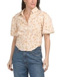 Marshalls - Button Down Corset Style Shirt With Puff Sleeves For - Lyst