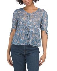 Marshalls - Printed Mesh Short Sleeve Blouse For - Lyst