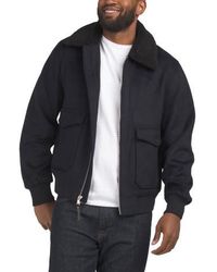 Marshalls - Wool Blend Field Jacket With Sherpa Collar For - Lyst
