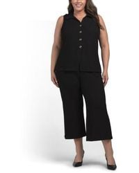 Marshalls - Plus 2Pc Polo T-Shirt Collar Top And Pull On Cropped Pants Set For - Lyst