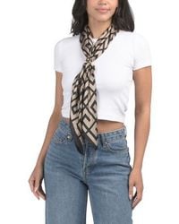 Marshalls - Geometric Satin Square Scarf With Scarf Ring For - Lyst