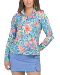 Marshalls - Upf 50 Plus Ruched Front Quarter Zip Long Sleeve Pull Over Top For - Lyst
