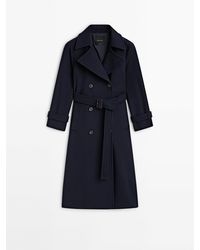 MASSIMO DUTTI - Wool Blend Trench Coat - Lyst