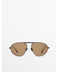 MASSIMO DUTTI - Metal Aviator Sunglasses - Lyst