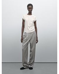 MASSIMO DUTTI - 100% Cotton T-Shirt With Rounded Hem - Lyst