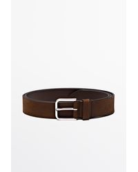 MASSIMO DUTTI - Nubuck Leather Belt - Lyst