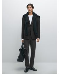 MASSIMO DUTTI - 100% Cotton Slim Fit Trousers - Lyst