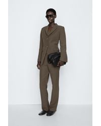 MASSIMO DUTTI - Linen-Blend Tailored Pants - Lyst