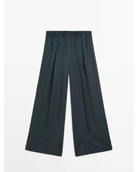 MASSIMO DUTTI - Soepelvallende Broek Met Gekreukt Effect - Lyst