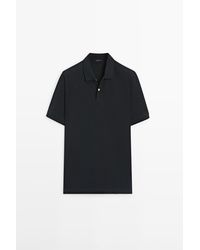 MASSIMO DUTTI - Katoenen Piqué Polo Met Microstructuur - Lyst