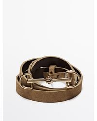 MASSIMO DUTTI - Equestrian Split Suede Leather Belt - Lyst