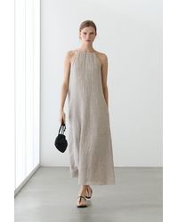 MASSIMO DUTTI - Vestito Fluido Con Collo Arricciato - Lyst