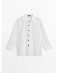 MASSIMO DUTTI - Overhemd Met Strik - Lyst