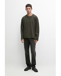 MASSIMO DUTTI - 100% Cotton Long Sleeve Boxy T-Shirt - Lyst