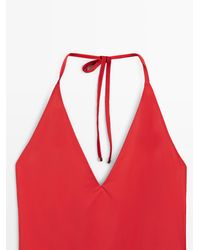 MASSIMO DUTTI - Halter V-Neck Swimsuit - Lyst