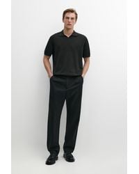 MASSIMO DUTTI - Wool Blend Short Sleeve Knit Polo - Lyst