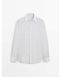 MASSIMO DUTTI - Relaxed Fit Striped Linen Shirt - Lyst