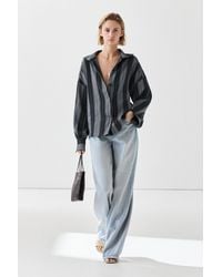 MASSIMO DUTTI - Striped Cotton-Linen Blend Flowing Shirt - Lyst