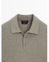MASSIMO DUTTI - Cotton Knit Polo Sweater - Lyst