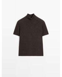 MASSIMO DUTTI - Tricot Wolmix Trui Met Korte Mouw - Lyst