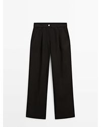 MASSIMO DUTTI - Flowing Lyocell Trousers With Darts - Lyst