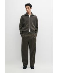 MASSIMO DUTTI - Pleated Barrel Fit Pants - Lyst