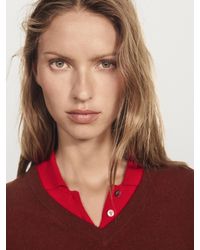 MASSIMO DUTTI - Pull En Maille 100 Cachemire À Col En V - Lyst