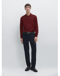 MASSIMO DUTTI - Slim-Fit Micro-Textured Trousers - Lyst