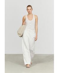 MASSIMO DUTTI - 100% Cotton Barrel-Leg Pants - Lyst