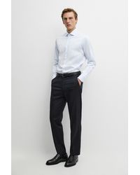 MASSIMO DUTTI - Slim Fit 100% Cotton Double Stripe Shirt - Lyst