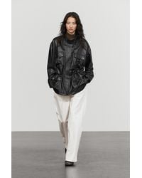 MASSIMO DUTTI - Nappa Leather Jacket With Pocket Details - Lyst