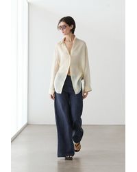 MASSIMO DUTTI - 100% Linen Mid-Waist Flare Pants - Lyst