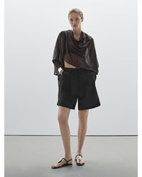 MASSIMO DUTTI - Bermuda Con Dettaglio Di Pieghe - Lyst