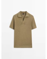 MASSIMO DUTTI - Textured Short Sleeve Polo Sweater - Lyst