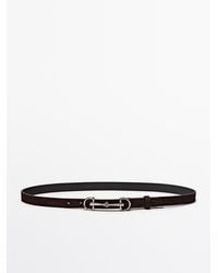 MASSIMO DUTTI - Nubuck Leather Equestrian Belt - Lyst