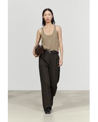MASSIMO DUTTI - Pleated Cotton-Blend Pants - Lyst