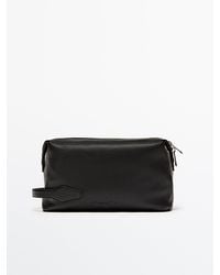MASSIMO DUTTI - Nappa Leather Toiletry Bag With Zip - Lyst