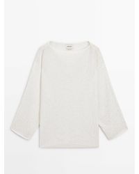 MASSIMO DUTTI - Knit Sweater With Open Neck - Lyst