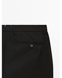 MASSIMO DUTTI - Cotton Blend Stretch Trousers - Lyst