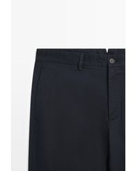 MASSIMO DUTTI - Cotton Blend Slim Fit Pants - Lyst