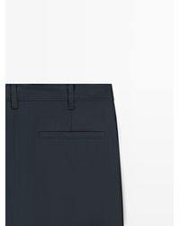 MASSIMO DUTTI - Cotton Blend Slim Fit Pants - Lyst
