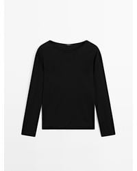 MASSIMO DUTTI - Trui Van Wolmix Met Boothals - Lyst
