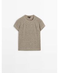 MASSIMO DUTTI - Textured Short Sleeve T-Shirt - Lyst